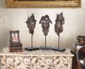 Bronzed Masks On Stand  Set of 3
