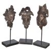 Bronzed Masks On Stand  Set of 3