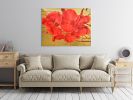Red Bloom on Gold Gallery Wrap