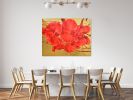 Red Bloom on Gold Gallery Wrap