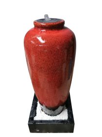 Red Bubbling Fountain With Base